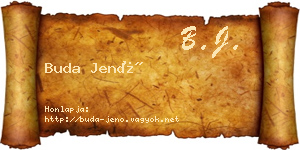 Buda Jenő névjegykártya